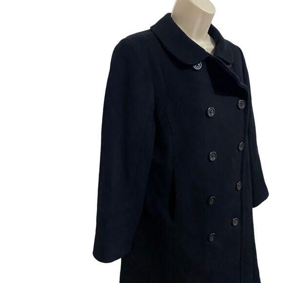 J CREW Black Wool Double Breasted Pea Coat - Picture 2 of 11